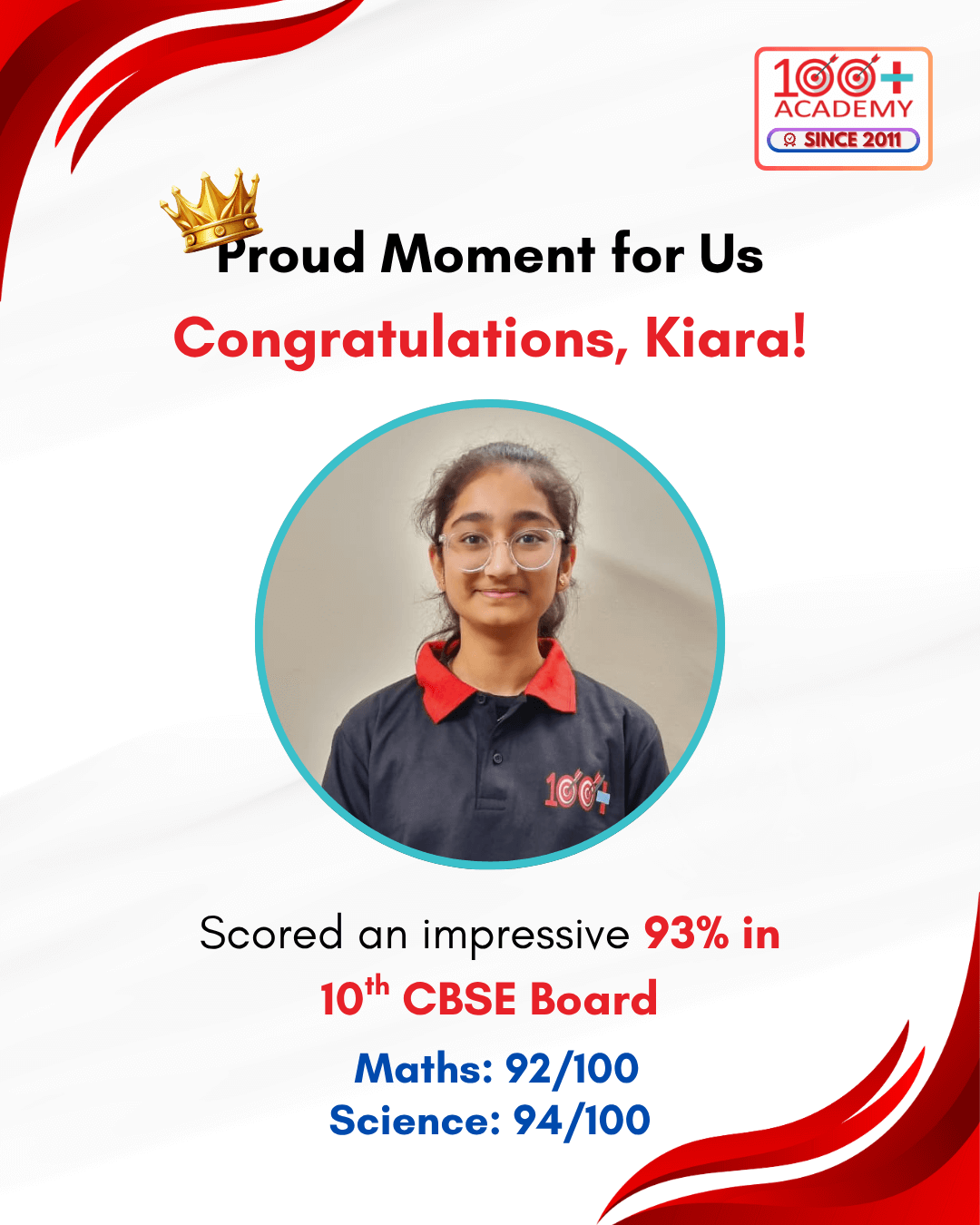 Kiara - Class 10th Result