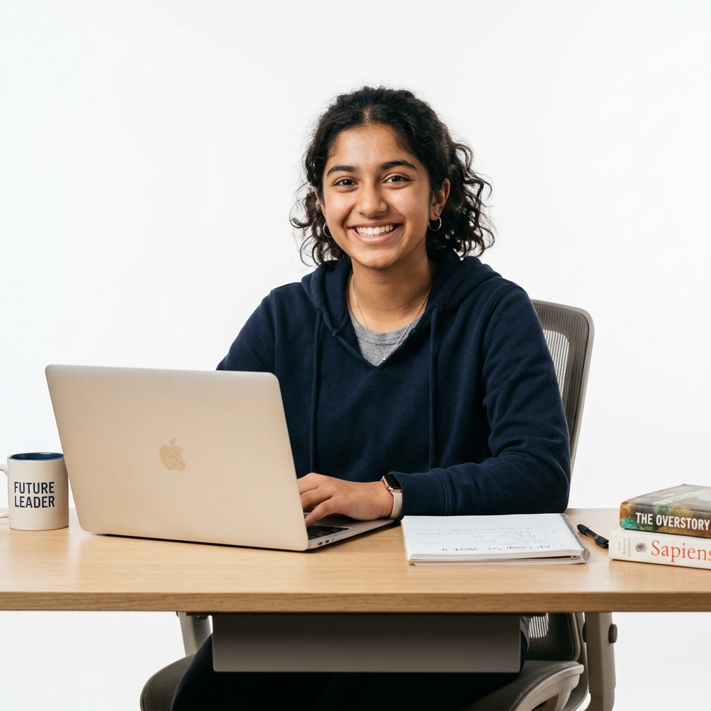 High school student working on advanced mathematics problems
